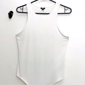 Express Body Contour High Compression High Neck Bodysuit White